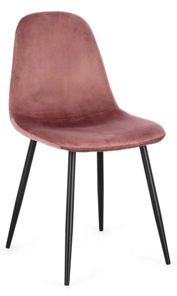 MUZZA Jedálenská stolička Relia velvet růžová