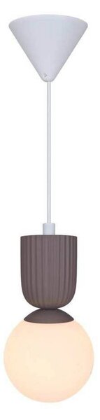 Závesné svietidlo Sadie, svetlohnedé, Ø 15 cm, sklo/keramika, Hnedá / hrdzavá, Obývacia izba / jedáleň, Keramický, Škandinávsky, Závesné svietidlo