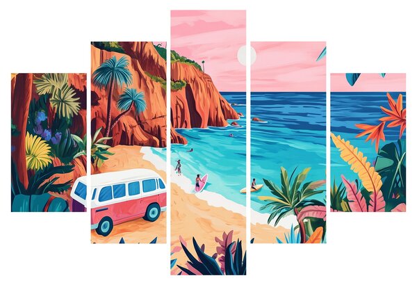 Obraz - Karavan pri oceáne (150x105 cm)