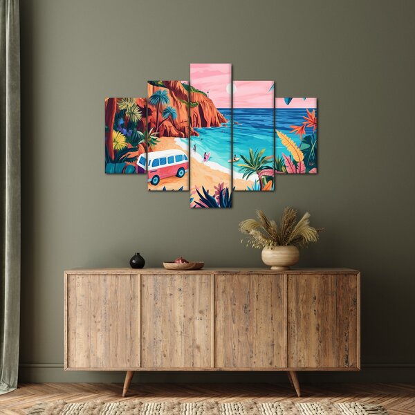 Obraz - Karavan pri oceáne (150x105 cm)