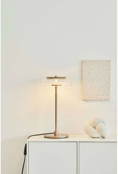 Nuura stolová LED lampa Blossi, výška 43 cm, zlatá/číra, Mosadz / zlato, Obývacia izba / jedáleň, kov, Škandinávsky, Stojacie svietidlo