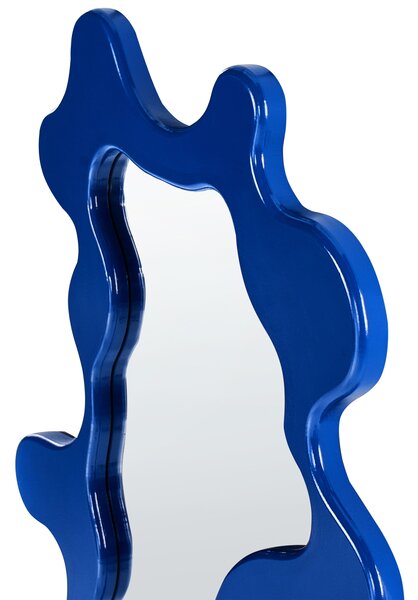 Nástenné zrkadlo modré MDF 80 x 59 cm nepravidelný tvar moderný štýl dekorácie doplnky obývacia izba predsieň