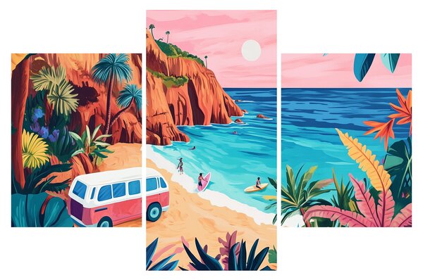 Obraz - Karavan pri oceáne (90x60 cm)