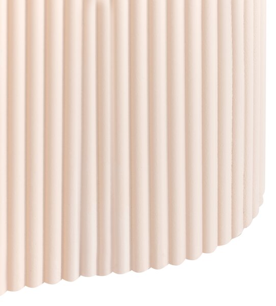 Odkladací stolík krémová biela MDF 40 x 50 cm rebrovaný dizajn nepravidelný tvar moderný štýl obývacia izba