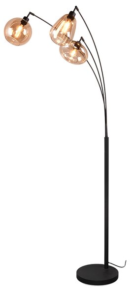 TRIO 417000313 LUMINA stojacia lampa V2000mm 3xE14 čierna matná, jantárová