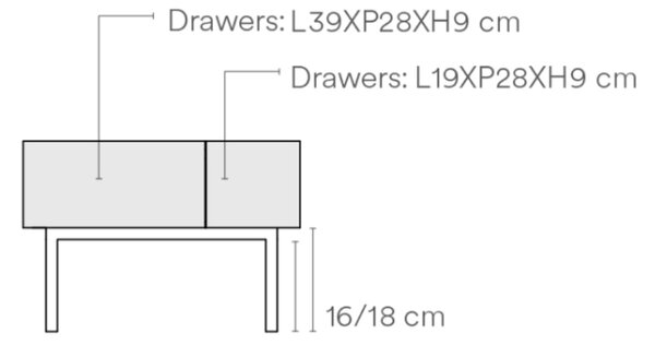 MUZZA KONFERENČNÝ STOLÍK SO ZÁSUVKAMI ARISTA ČERVENÝ 110 X 34 CM