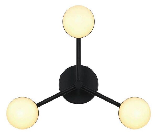 Nordlux Stropné svietidlo Contina, čierne, Ø 48 cm, kov/plyn, Čierna, Obývacia izba / jedáleň, kov, Škandinávsky, Stropné svetlo