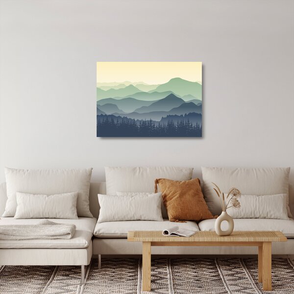 Sklenený obraz - Forest Mountain (70x50 cm)