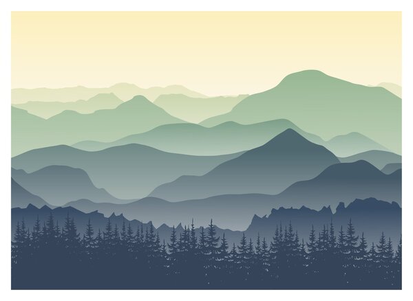 Sklenený obraz - Forest Mountain (70x50 cm)