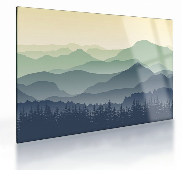 Sklenený obraz - Forest Mountain (70x50 cm)