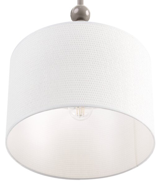 Závesná lampa béžová železo biele tienidlo mid-century modern štýl obývacia izba spálňa