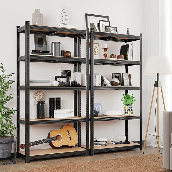 SONGMICS Regál s vysokou nosnosťou 180 x 90 x 40 cm čierny