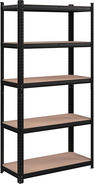 SONGMICS Regál s vysokou nosnosťou 180 x 90 x 40 cm čierny