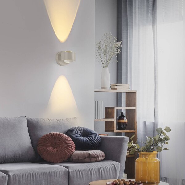 JUST LIGHT. GmbH LED akumulátorové nástenné svetlo Chia, piesok, železo, 3 000 K, Krémová / jantárovo žltá, Obývacia izba / jedáleň, kov, Moderný, Nástenné svietidlo