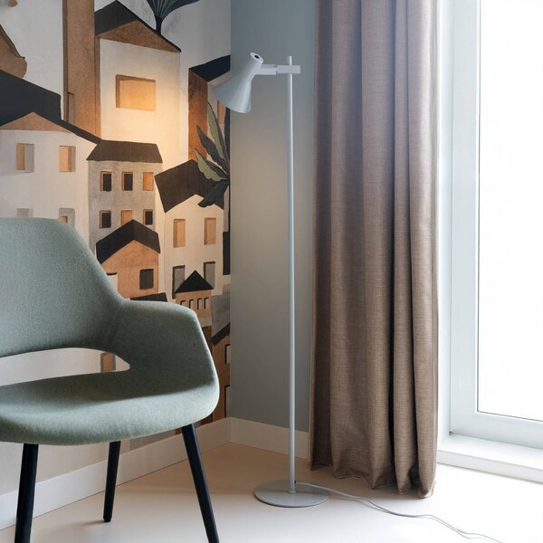 It's about RoMi stojacia lampa Stavanger, svetlošedá, výška 146 cm, Hliník / sivá / zinok, Obývacia izba / jedáleň, kov, Škandinávsky, Stojaca lampa