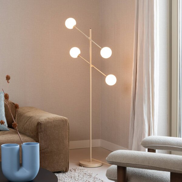 It's about RoMi stojacia lampa Copenhagen, béžová, sklo, otočná, Krémová / jantárovo žltá, Obývacia izba / jedáleň, Moderný