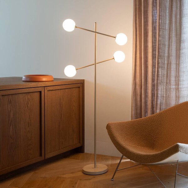 It's about RoMi stojacia lampa Copenhagen, béžová, sklo, otočná, Krémová / jantárovo žltá, Obývacia izba / jedáleň, Moderný