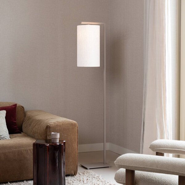It's about RoMi stojacia lampa Boston, Ø 25 cm, biela/piesková farba, Krémová / jantárovo žltá, Obývacia izba / jedáleň, Textil / látka / hodváb, Moderný, Stojaca lampa
