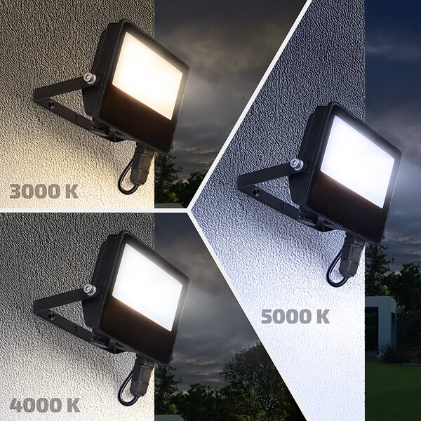 SOLIGHT LED reflektor TOP 20W, max. 2600lm, 3CCT, voliteľný výkon 100/50%, IP65