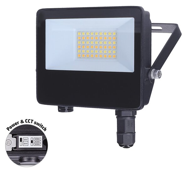 SOLIGHT LED reflektor TOP 20W, max. 2600lm, 3CCT, voliteľný výkon 100/50%, IP65