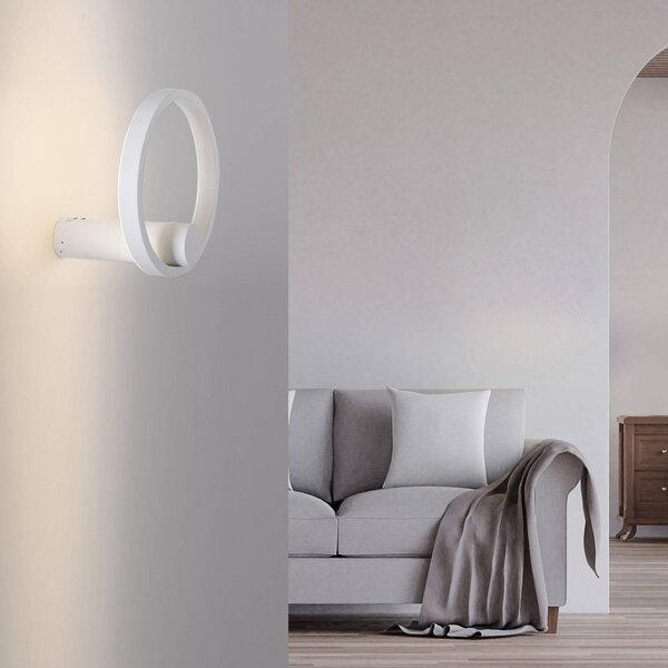 JUST LIGHT. LED akumulátorové nástenné svetlo Archie, biele, 3 000 K, Biela / opálová, Obývacia izba / jedáleň, kov, Moderný, Nástenné svietidlo