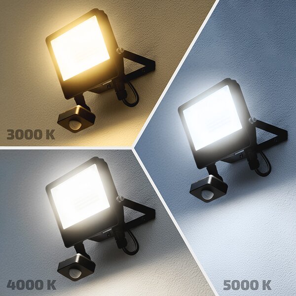 SOLIGHT LED reflektor TOP 30W, max. 3900lm, 3CCT, voliteľný výkon 100/66%, IP65, senzor