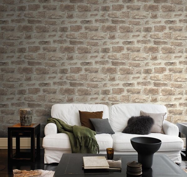 RASCH | Vliesová tapeta na stenu TOP Collection 860610 | 0,53 x 10,05 m | krémová, béžová, hnedá