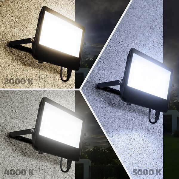 SOLIGHT LED reflektor TOP 100W, max. 14000lm, 3CCT, voliteľný výkon 100/75/50%, IP65