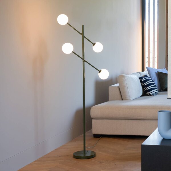It's about RoMi stojacia lampa Copenhagen, zelená, sklo, otočná, Zelená, Obývacia izba / jedáleň, Moderný