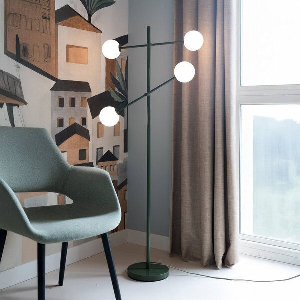 It's about RoMi stojacia lampa Copenhagen, zelená, sklo, otočná, Zelená, Obývacia izba / jedáleň, Moderný