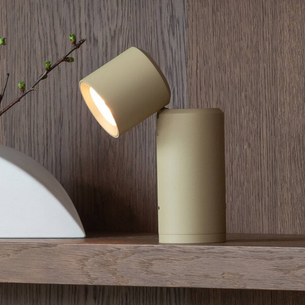 It's about RoMi LED stolná lampa Milan, béžová, 19 cm, Krémová / jantárovo žltá, Obývacia izba / jedáleň, Hliník, Moderný