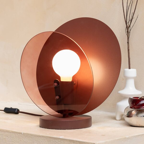 IT´S ABOUT ROMI It's about RoMi Stolová lampa Toledo, hnedá, výška 33 cm, Hnedá / hrdzavá, Spálňa, Sklo, Moderný