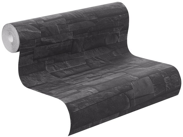 RASCH | Vliesová tapeta na stenu TOP Collection 475036 | 0,53 x 10,05 m | čierna, šedá