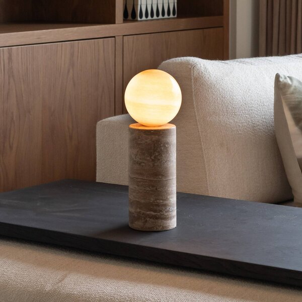 IT´S ABOUT ROMI It's about RoMi stolová lampa Tivoli, piesková farba, výška 33 cm, Krémová / jantárovo žltá, Obývacia izba / jedáleň, Kameň, Moderný