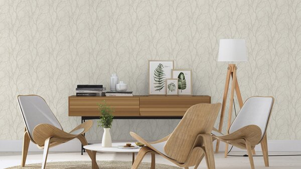 RASCH | Vliesová tapeta na stenu TOP Collection 633252 | 0,53 x 10,05 m | krémová, béžová