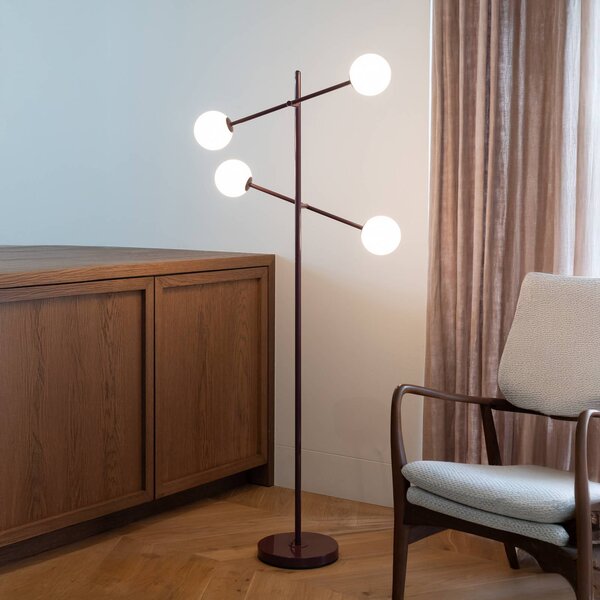 It's about RoMi stojacia lampa Copenhagen, tmavočervená, otočná, Červená, Obývacia izba / jedáleň, Moderný