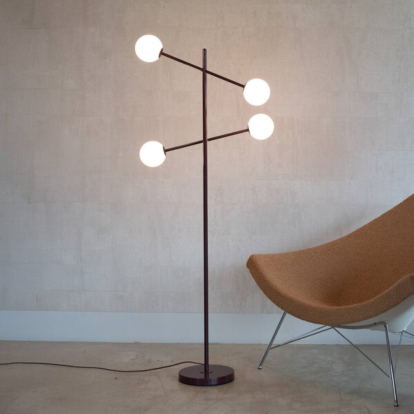 It's about RoMi stojacia lampa Copenhagen, tmavočervená, otočná, Červená, Obývacia izba / jedáleň, Moderný