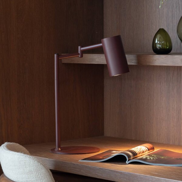 It's about RoMi stolová lampa Bilbao, tmavočervená, výška 48 cm, Červená, Obývacia izba / jedáleň, kov, Moderný