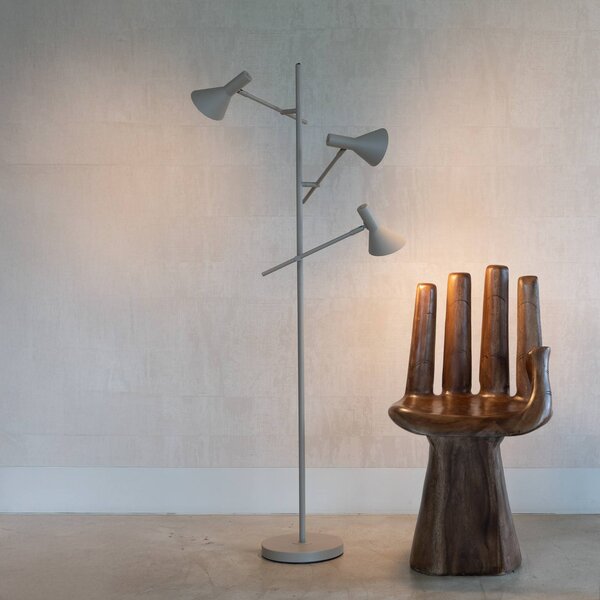 It's about RoMi stojacia lampa Izmir, piesková farba, 3-pl., Krémová / jantárovo žltá, Obývacia izba / jedáleň, kov, Moderný, Stojaca lampa