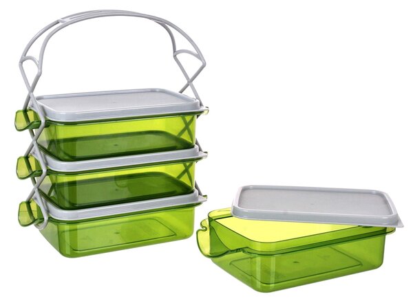 NOSIČ POTRAVÍN 4 ÚROVNE 1L, 24,3CMX14,6CMX29,5CM PLAST