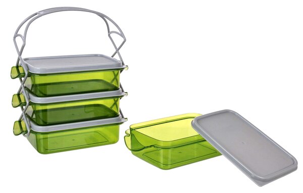 NOSIČ POTRAVÍN 4 ÚROVNE 1L, 24,3CMX14,6CMX29,5CM PLAST