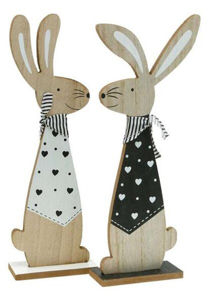 DEKORACE DŘEVĚNÁ ZAJÍC GLAMOUR 11X33CM