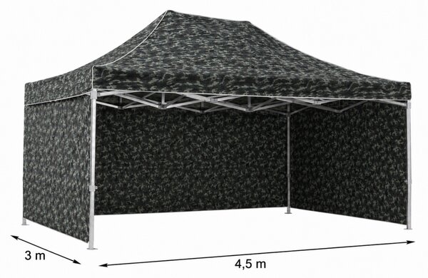 JAKS Nožnicový stan PREMIUM QUALITY army 3 m x 4,5 m