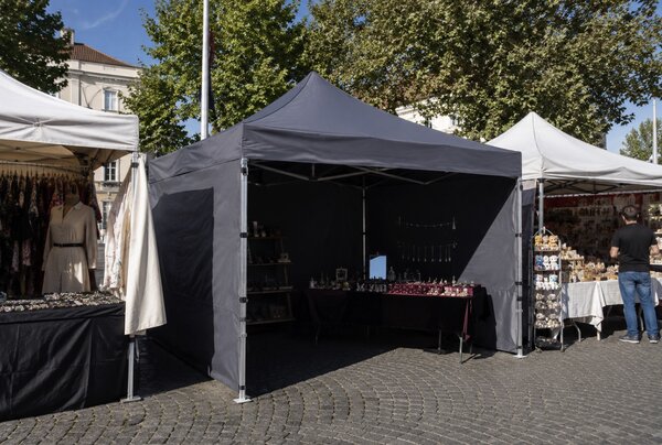 JAKS Nožnicový stan PREMIUM QUALITY šedý 3 m x 4,5 m