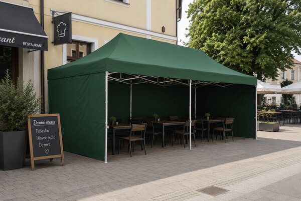 JAKS Nožnicový stan PREMIUM QUALITY zelený 3 m x 6 m