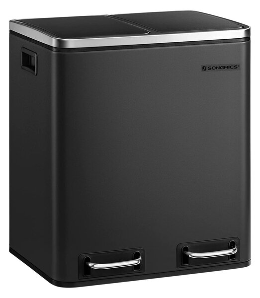 SONGMICS Kôš na triedený odpad 2 x 15 l čierny