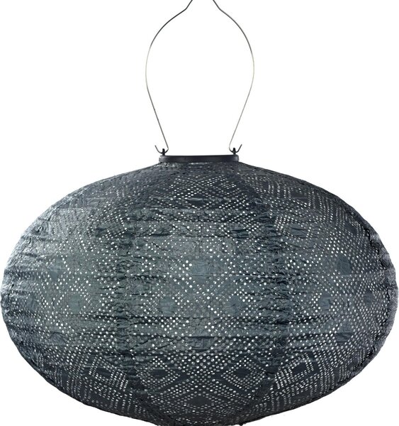 LUMIZ Záhradné osvetlenie - Vonkajšie osvetlenie - Mozaika Oval - Solárna lampa - 40 cm - Sivá