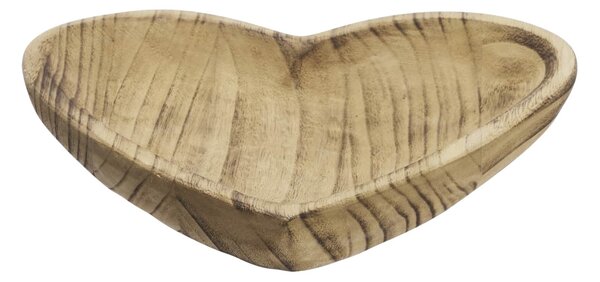 Drevený podnos v tvare srdca Paulownia 24 cm