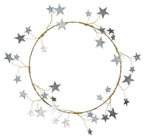 Kovový veniec Stars Antique 30 cm