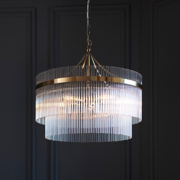 Endon 99166 - Luster na reťazi MARIETTA 5xE14/7W/230V mosadz/číre